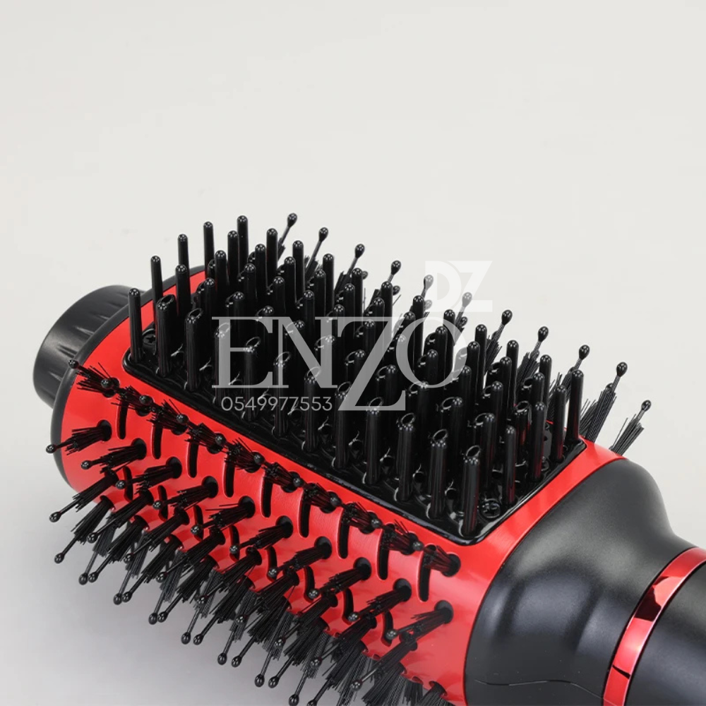 Brosse soufflante électrique ENZO Smooth+ EN-4123 4-en-1 de 1500W, revêtement céramique, couleur noire/rose, pour lissage et volume.